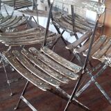 Set of 8 folding bistro / garden chairs fermob 1950