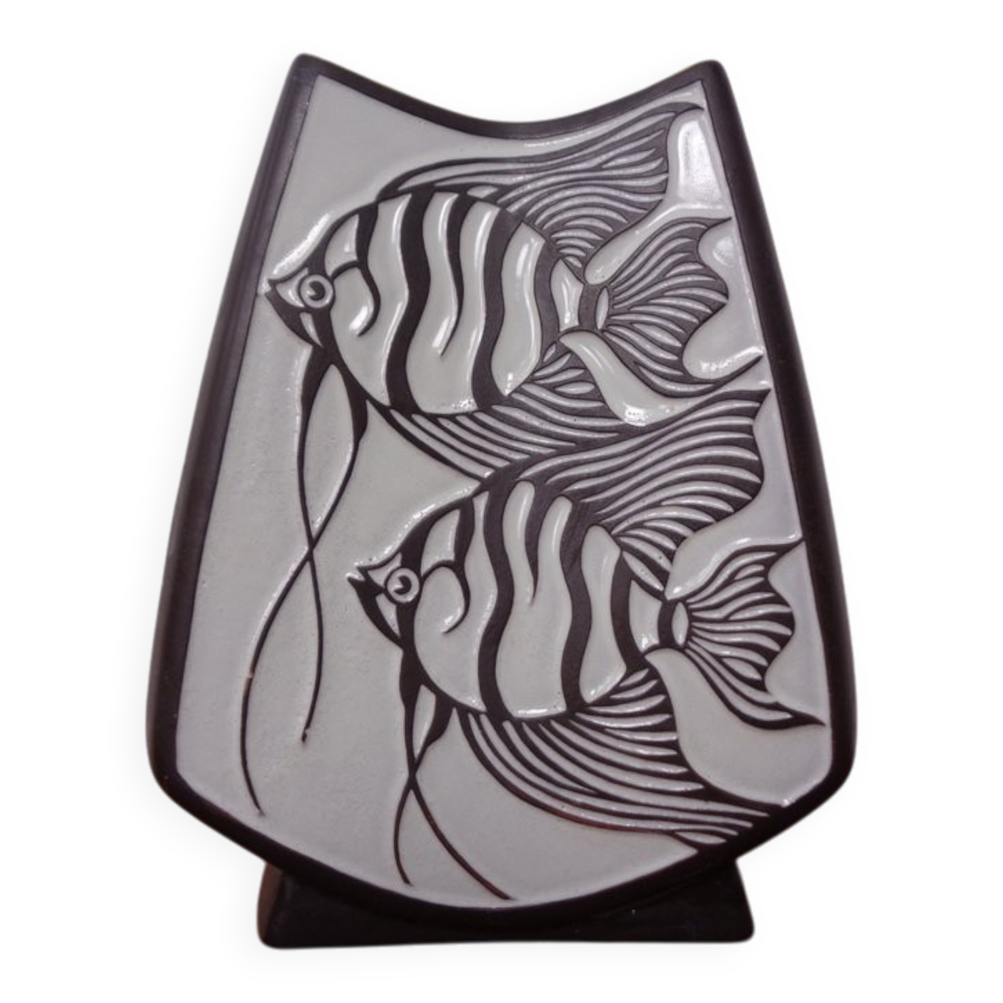 Studio ceramic vase with fishes from Carstens / Goldscheider, 1950s