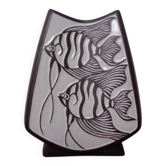 Studio ceramic vase with fishes from Carstens / Goldscheider, 1950s