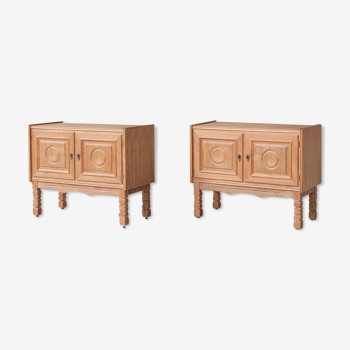 Pair of Oak Mid-Century Bedside Cabinets