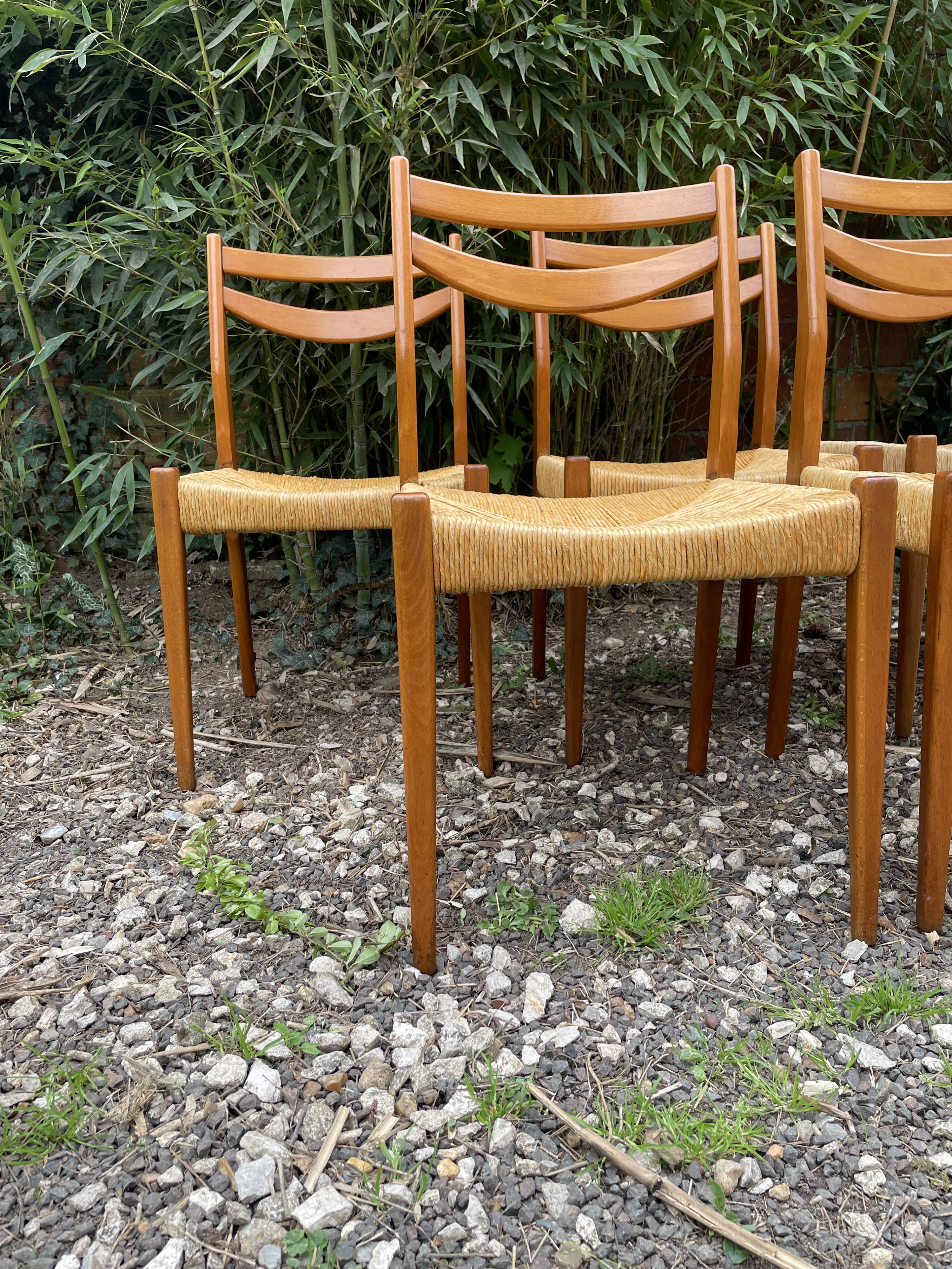 Set of 6 Vintage Scandinavian Chairs