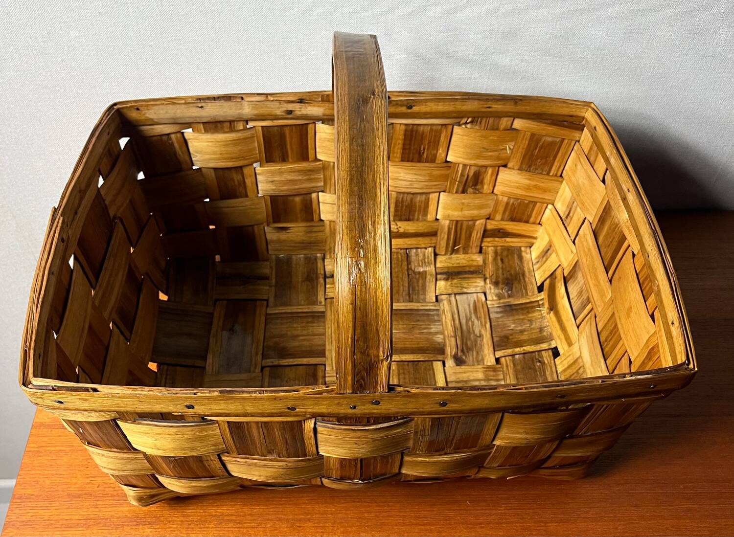 Woven walnut basket from the 60s