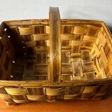 Panier en noyer tressé année 60