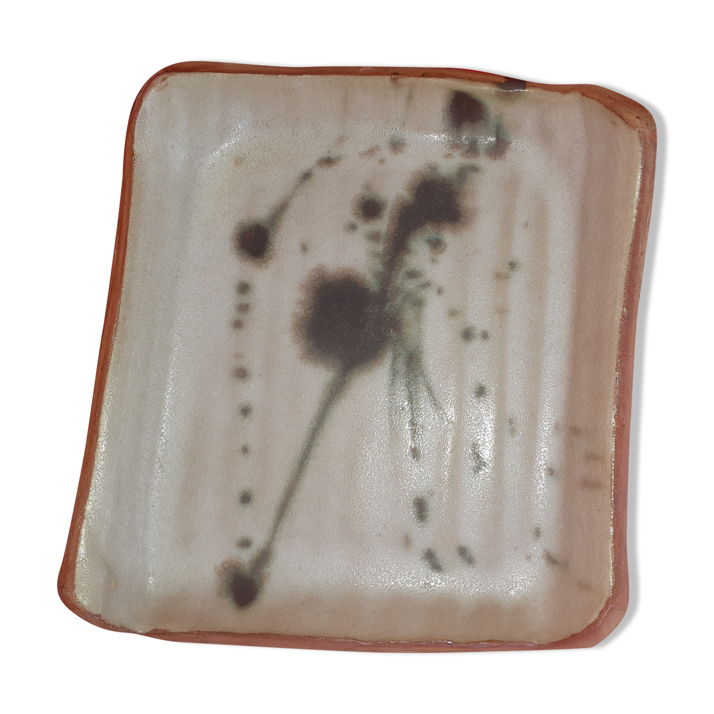 Plat en grés poterie de la colombe. vallauris.