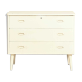 Wooden chest of drawers painted white