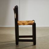 Chaise rustique en osier avec cadre en bois massif, 2 pièces