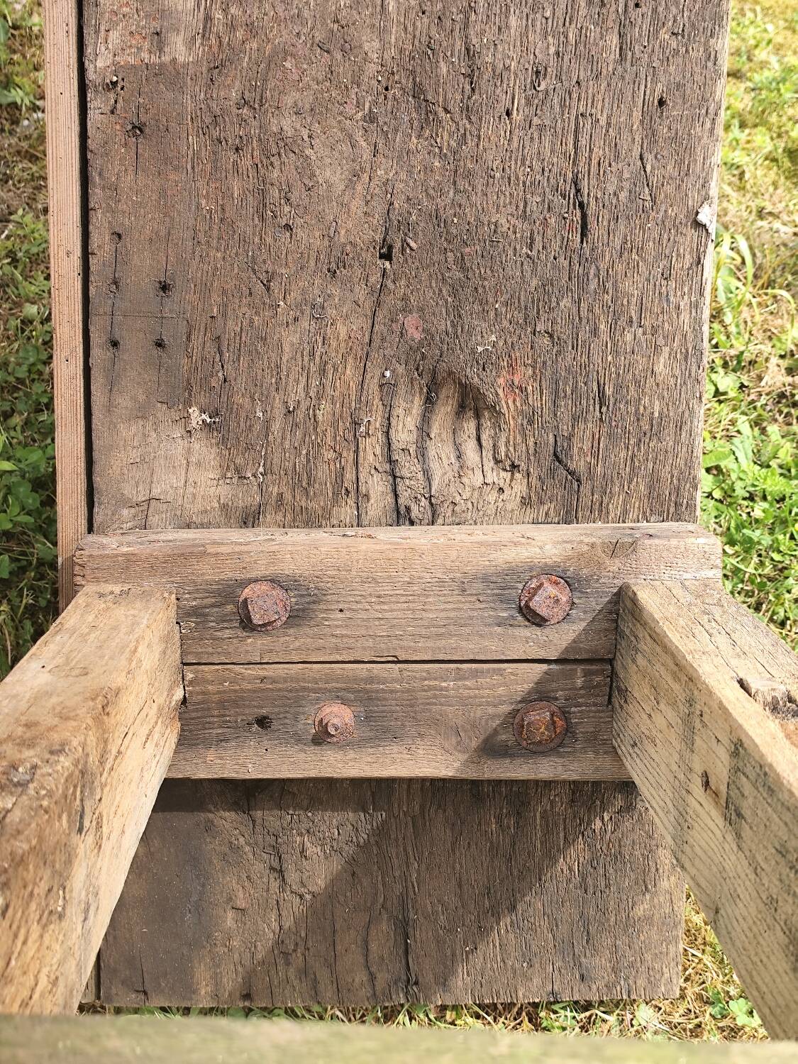 Old small 160 cm carpenter's workbench in solid oak