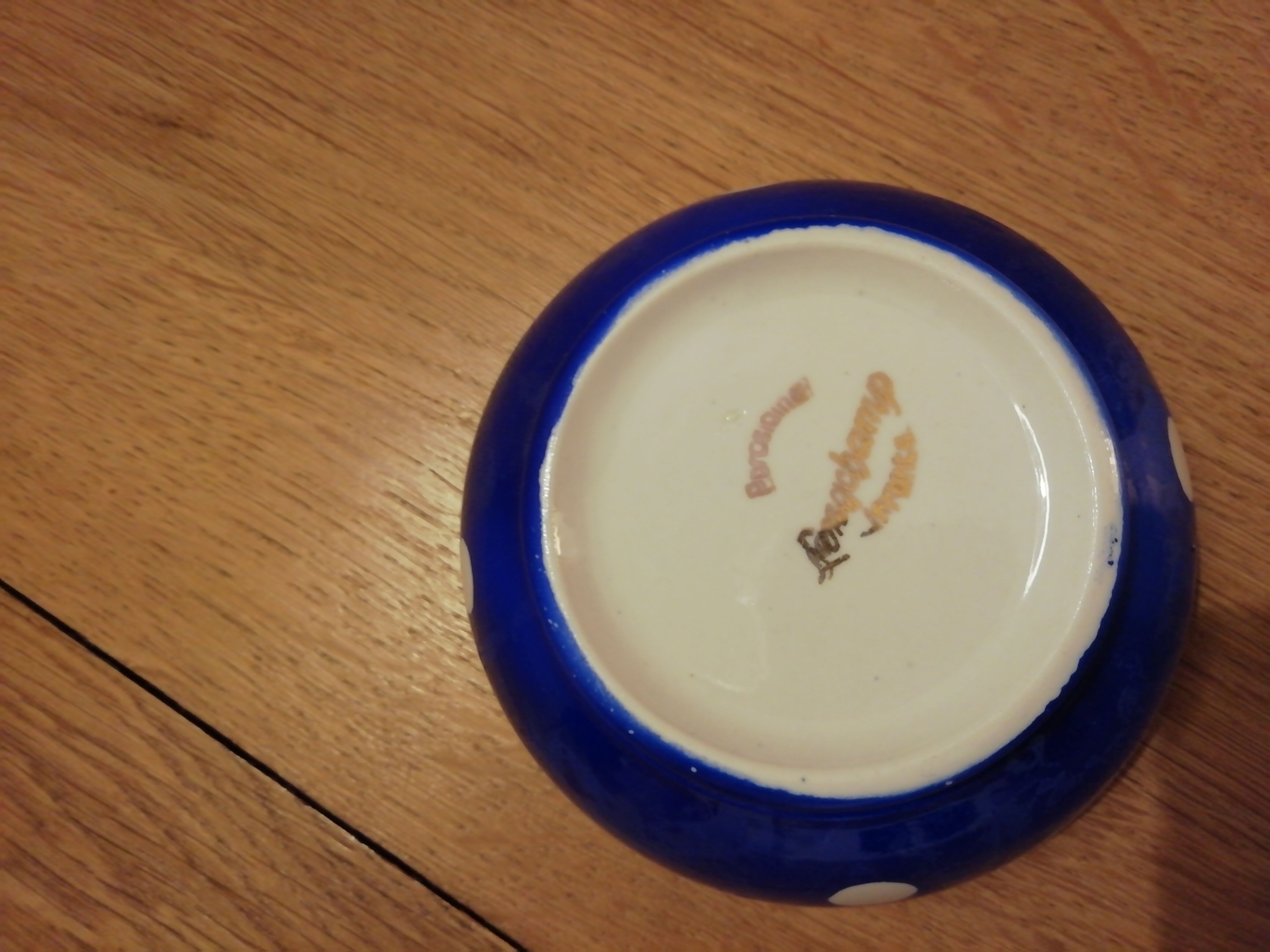 Longchamp blue polka dot bowls