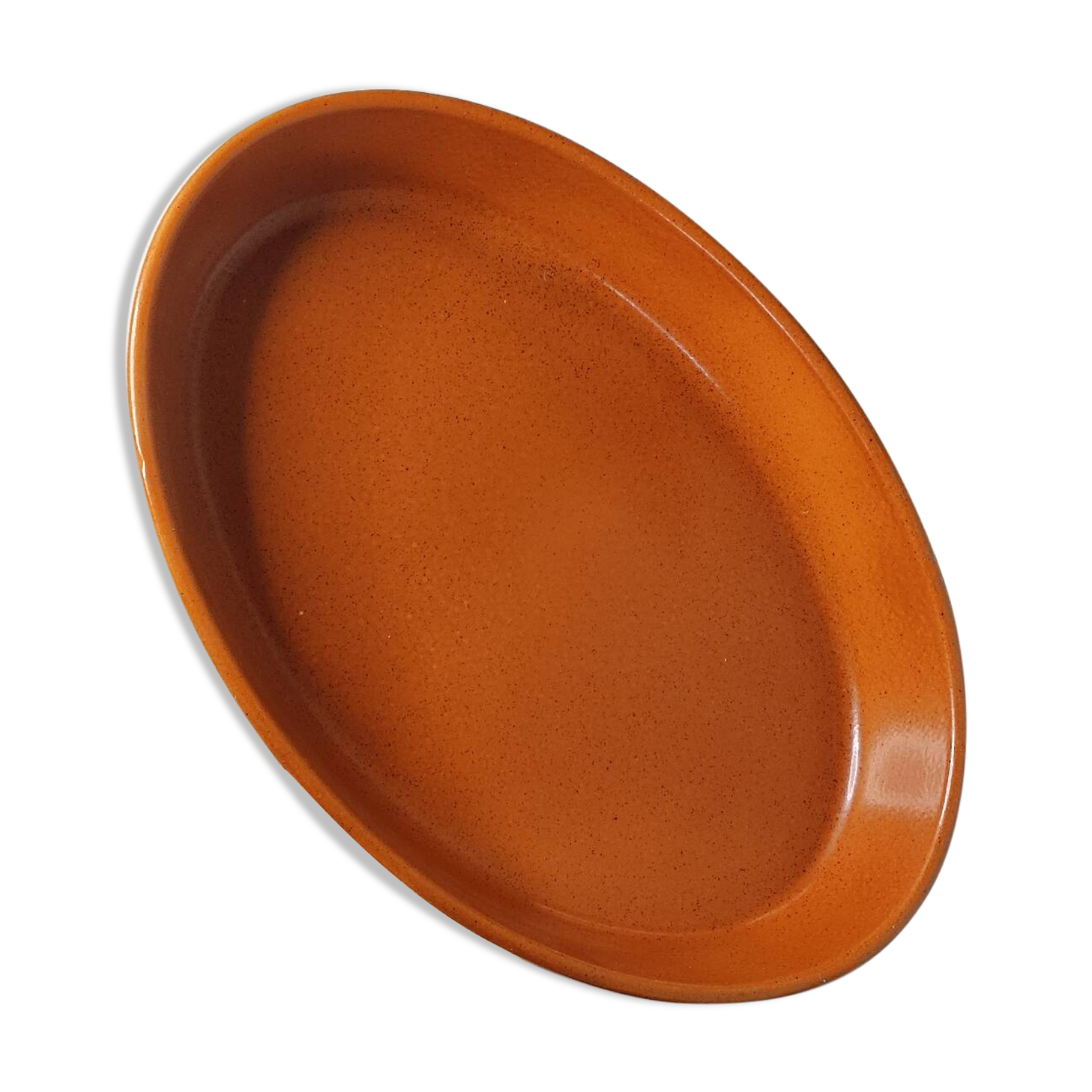 Oval terracotta dish