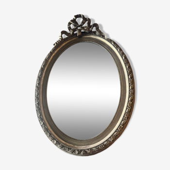 Miroir ancien ovale noeud 1800