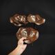 Three-tiered lotus leaf shaped patinated metal bird bath