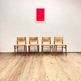 Mid century cherry wood dining chairs by Georg Leowald for Wilkhahn, Set of 4, Germany,1950s