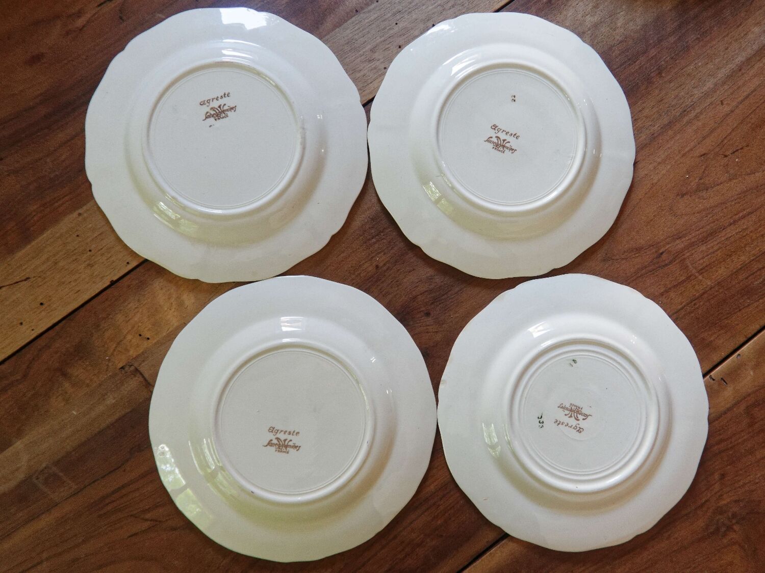 Lot 4 dessert plates Sarreguemines Agreste