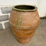 Large green glazed terracotta jar, Spain, 19th century.