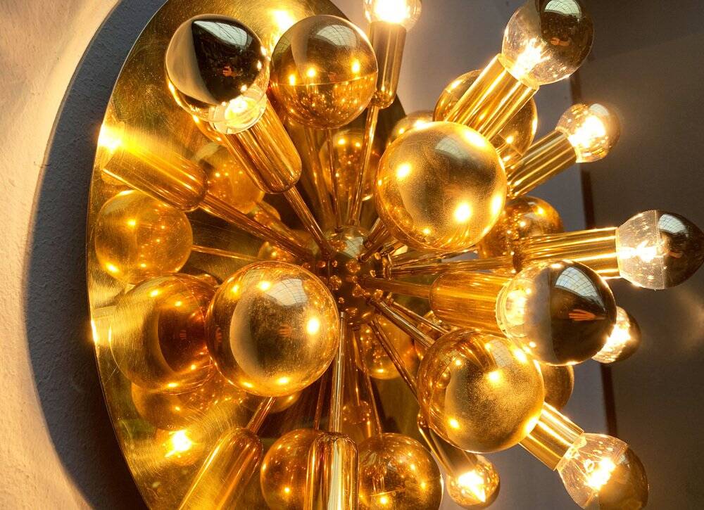 Atomic Brass Ceiling Light in Modern German Mid-Century by Dorothee Becker for Cosack, 1970s