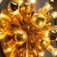 Atomic Brass Ceiling Light in Modern German Mid-Century by Dorothee Becker for Cosack, 1970s