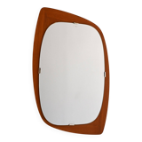 Miroir scandinave vintage en teck de forme libre des années 1960