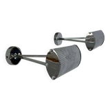 Pair of vintage adjustable wall lights, chromed metal, France 1970