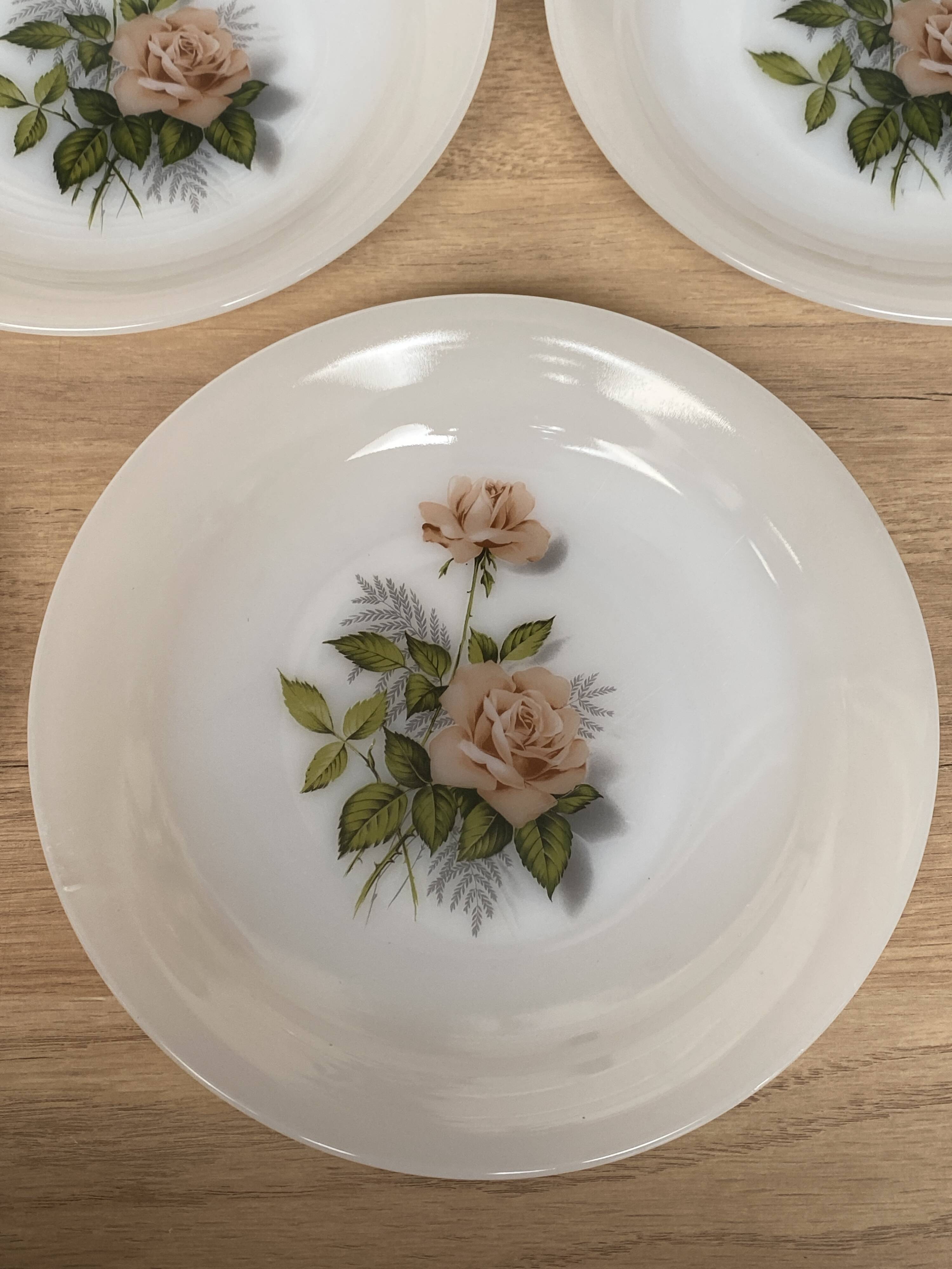 Set de 6 assiettes creuses Arcopal Rose de France