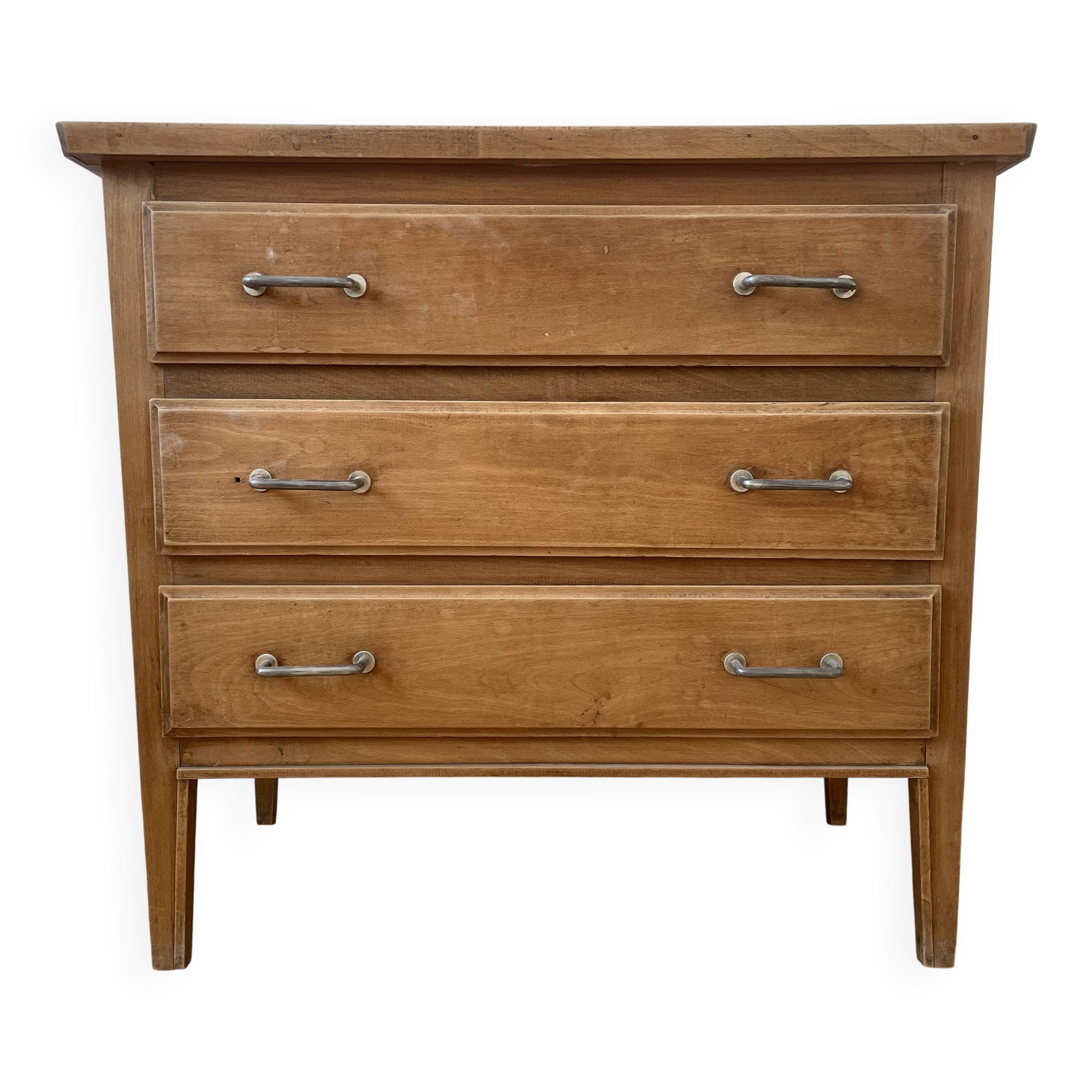 Natural wood chest of drawers