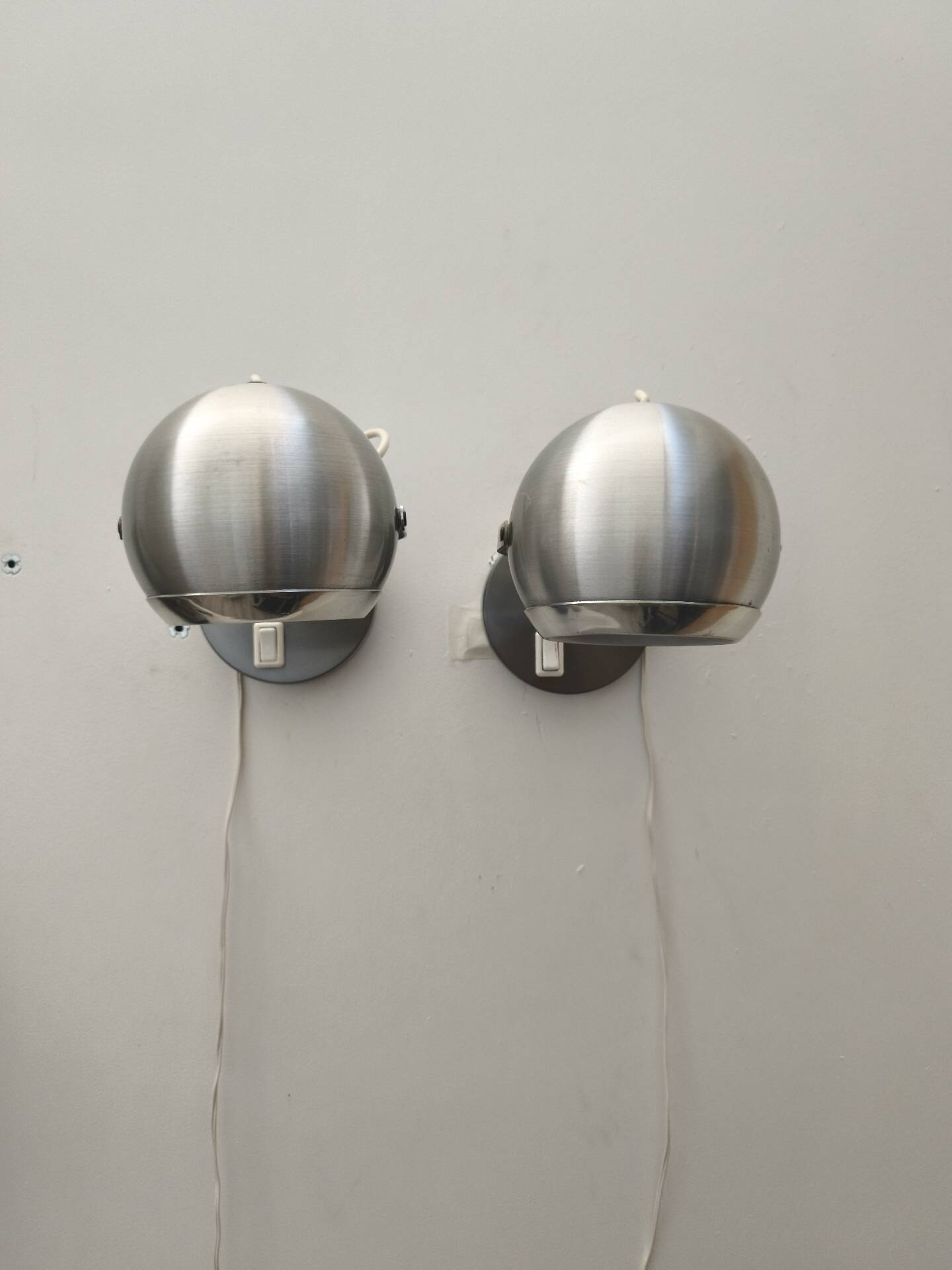 Pair of eyeball wall lamps by Aluminor 1970s