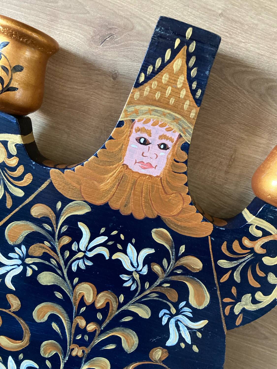 Traditional Russian painted candlesticks