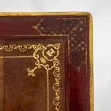 Louis XV style bureau plat with lake scene decoration. Circa 1800.