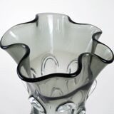 Grey vase, Murano glass, 1960s, made in Italy