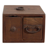 Antique Japanese box with wooden drawer – Meiji–Taishō period (c. 1890–1920)