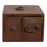 Antique Japanese box with wooden drawer – Meiji–Taishō period (c. 1890–1920)