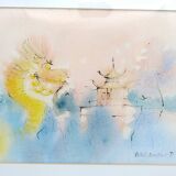 Michel constant. Watercolor on paper.