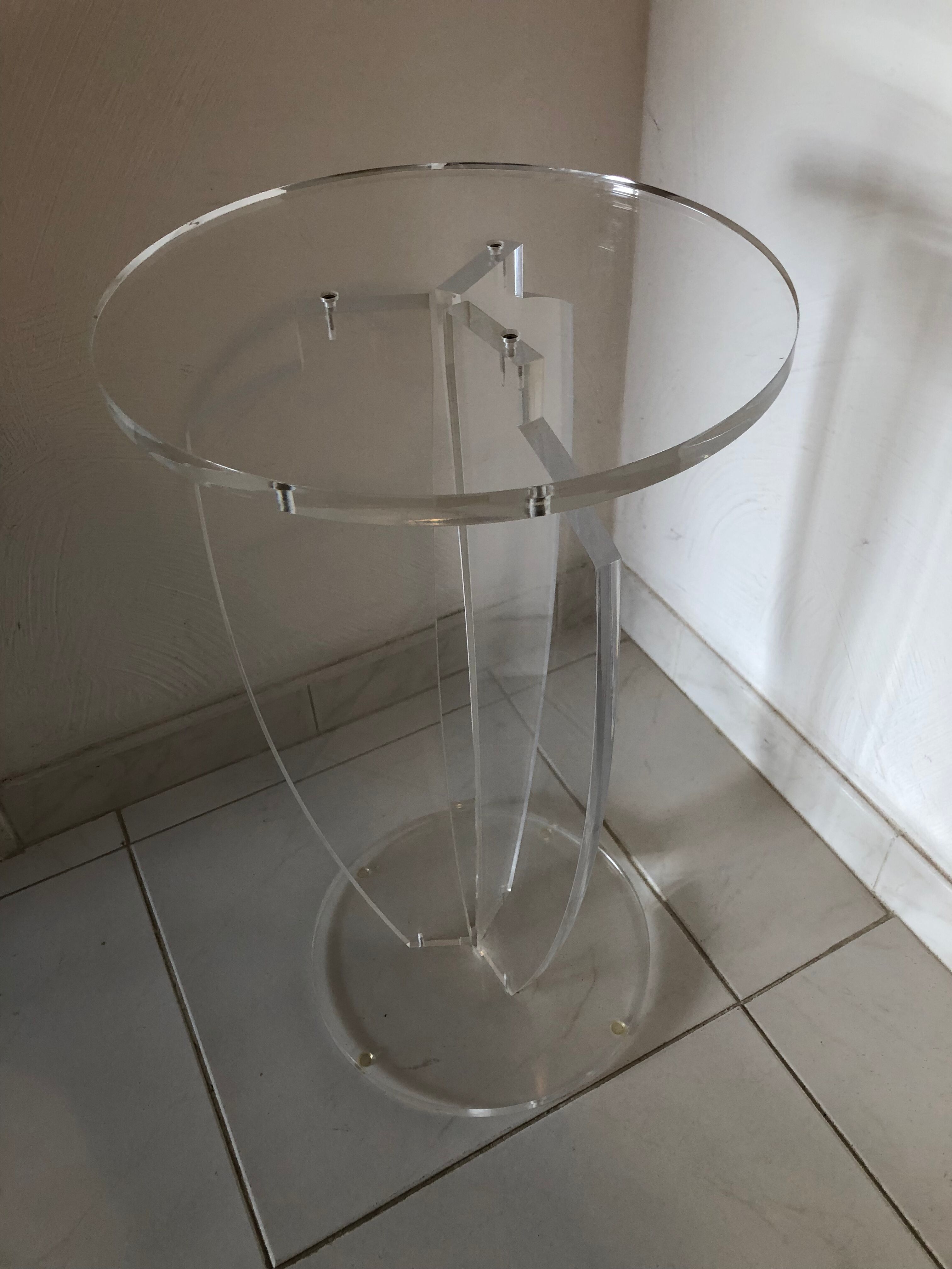 Guéridon plexiglass vintage
