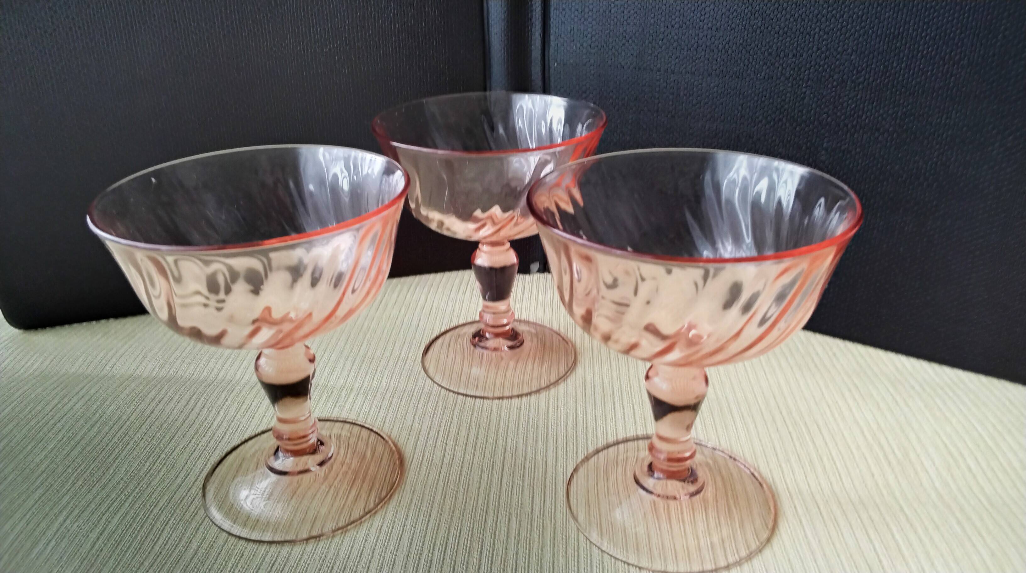 3 Luminarc Rosaline Model Champagne Glasses