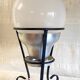 Tripod table lamp in metal, aluminum and blown glass - mid-20th century