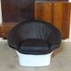 Space Age Atomic Pod Lounge Armchair with Black Bovine Leather by Dux, Sweden, 1960s