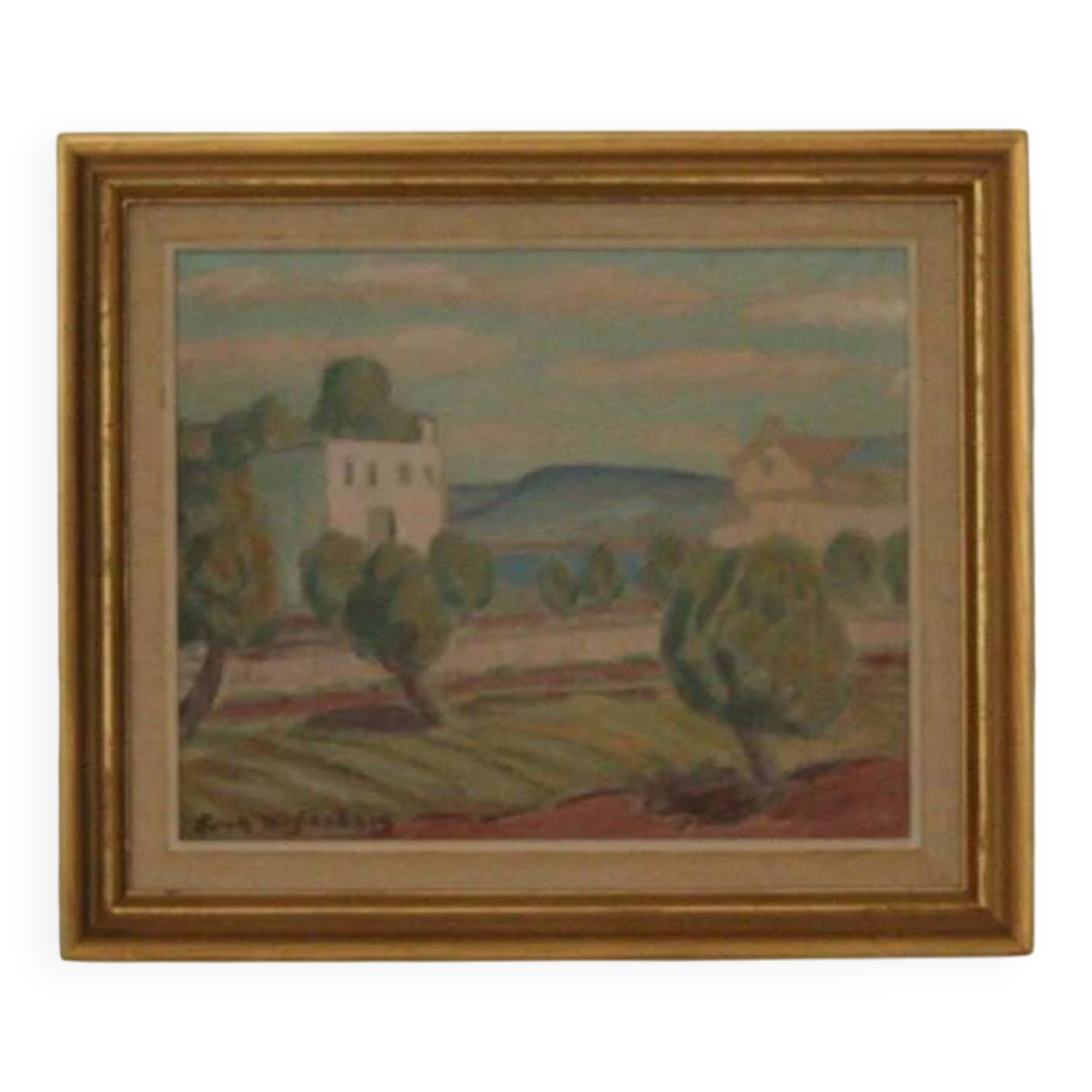 Paysage avec bâtiments par Erik Ulfonberg