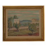 Paysage avec bâtiments par Erik Ulfonberg