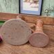 Duo de bougeoirs vintages en grès