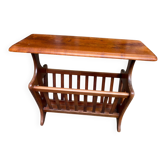 Table d'appoint porte-revues vintage en bois — Bout de canapé