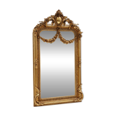 Miroir baroque doré avec guirlande de fleurs