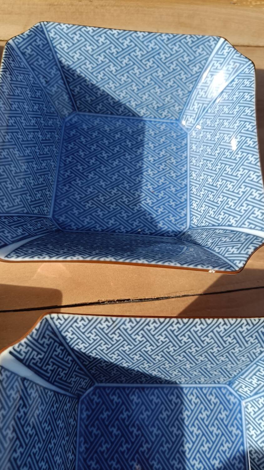 Asian set of platter and ten ramekins