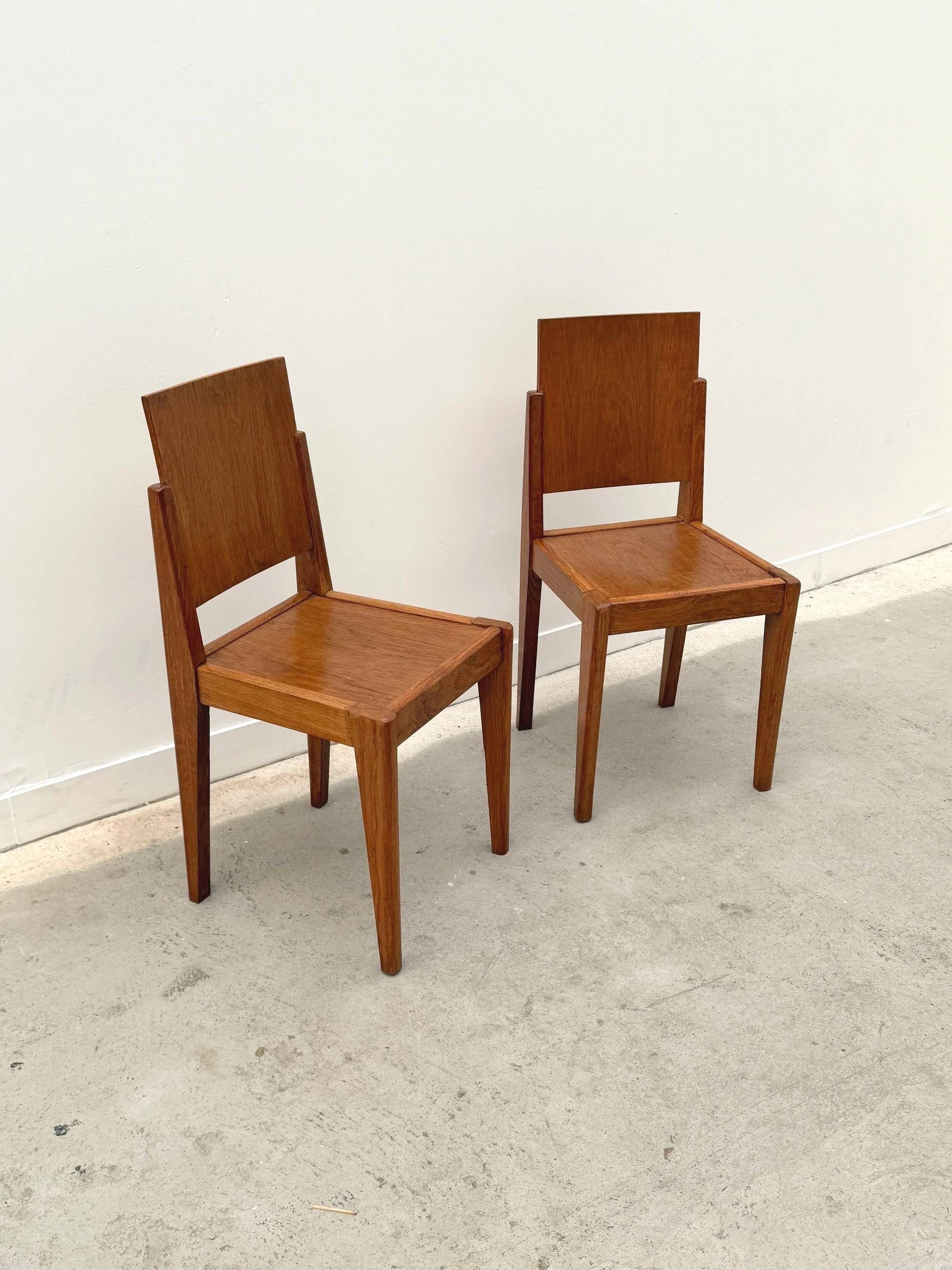 Wooden chair, France 1950