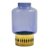 Mid-Century Scandinavian Glass & Brass Candle Holder from Jakobsson, 1950s