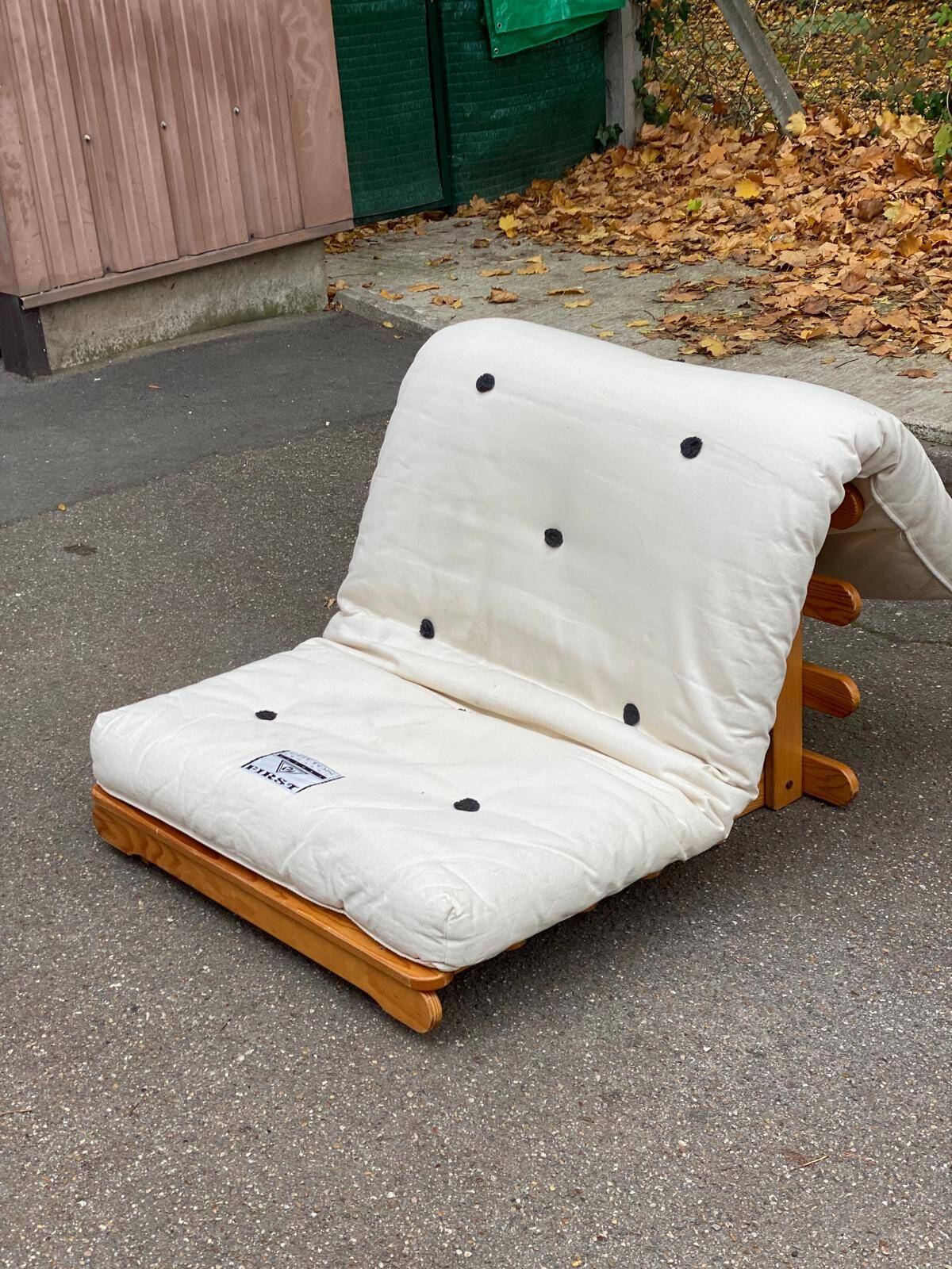 Canapé futon scandinave convertible lit une place 95x180cm