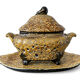 Soup tureen Émaux des Dunes and its tray