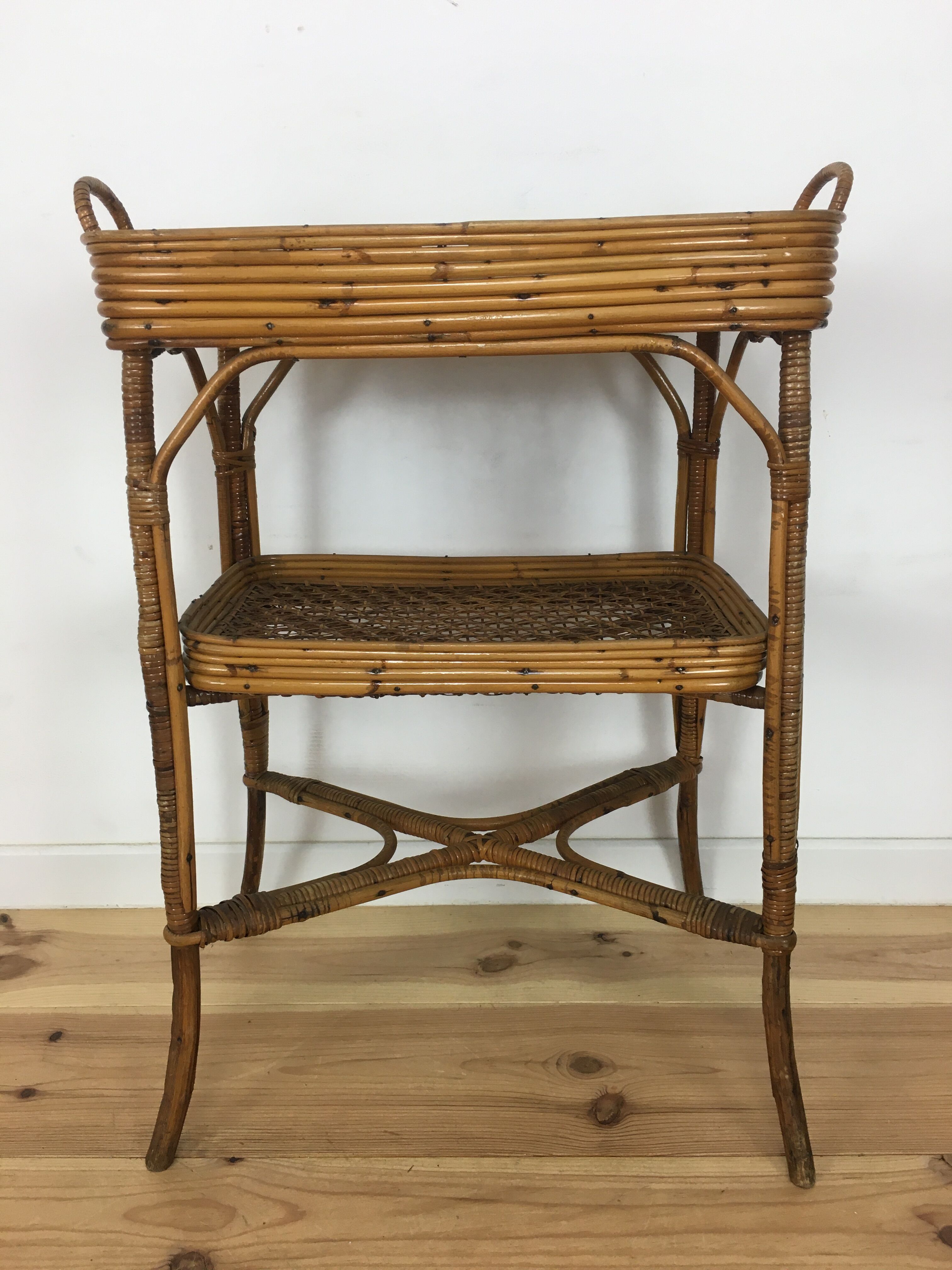 Side table or rattan and canning service