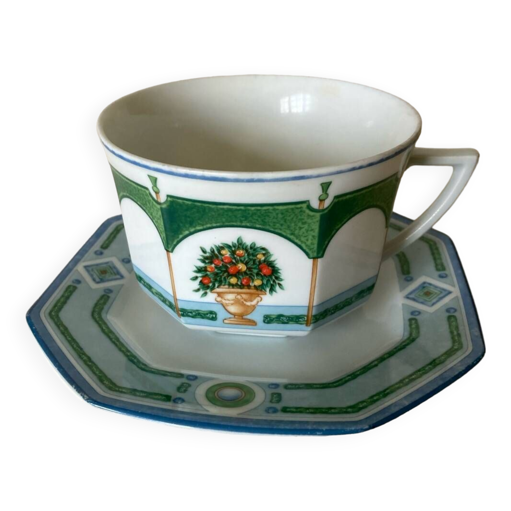 Lunch Cups and Saucers Porcelain Limoges Philippe Deshoulières