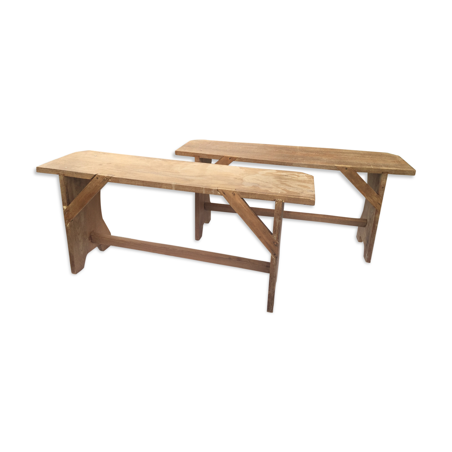 Vintage oak benches