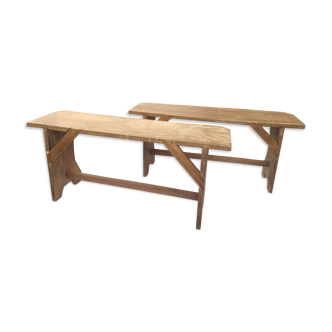 Bancs vintage chêne