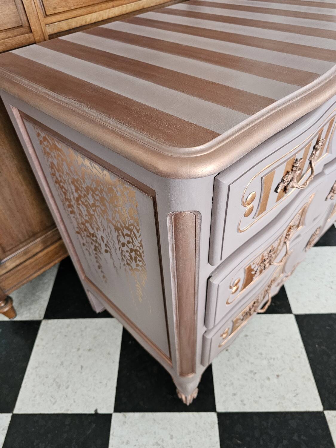 Vintage old pink chest of drawers